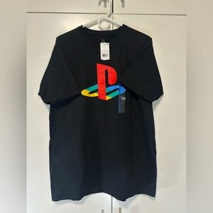 Sony PlayStation Official T-Shirt Men's L PS Logo Gaming Short Sleeve NWT
